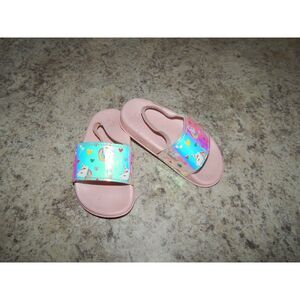 toddler girls size 7/8 sling strap rainbow unicorn sandals